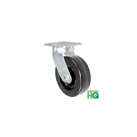 Casterhq 6"x2" Kingpinless Swivel Plate Caster, Phenolic Wheel, 1,200 lbs C 40CS620PH84B-03